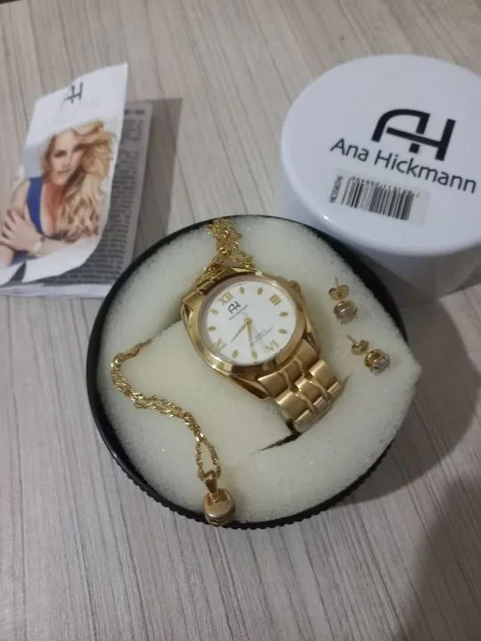 Relógio Ana Hickmann Dourado Novo