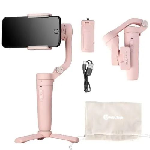 FeiyuTech Estabilizador de bolso Vlog para smartphone 3 eixos rosa lacrado - Foto 3
