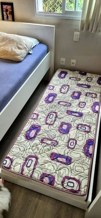 Cama solteiro Mdf com auxiliar e colchões  - Foto 4