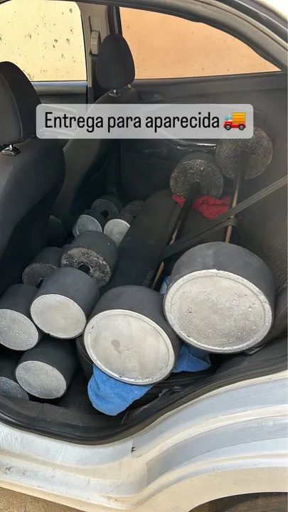 Treine na sua casa com pesos de concreto , halter e barra - Foto 3