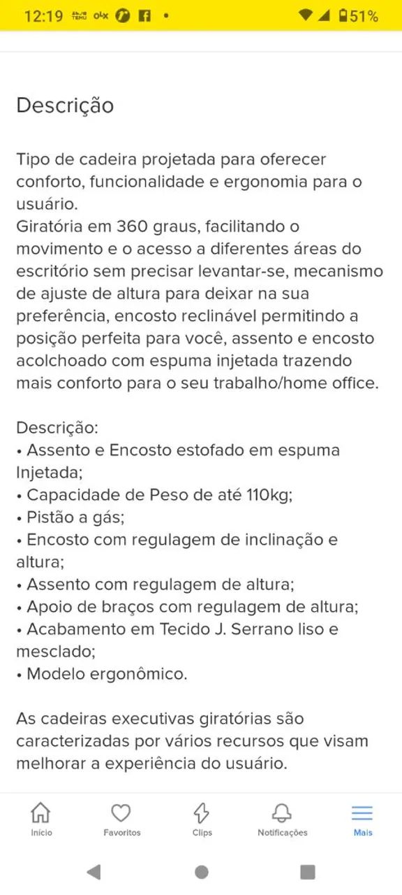 Cadeira de Escritório Giratória - Foto 4