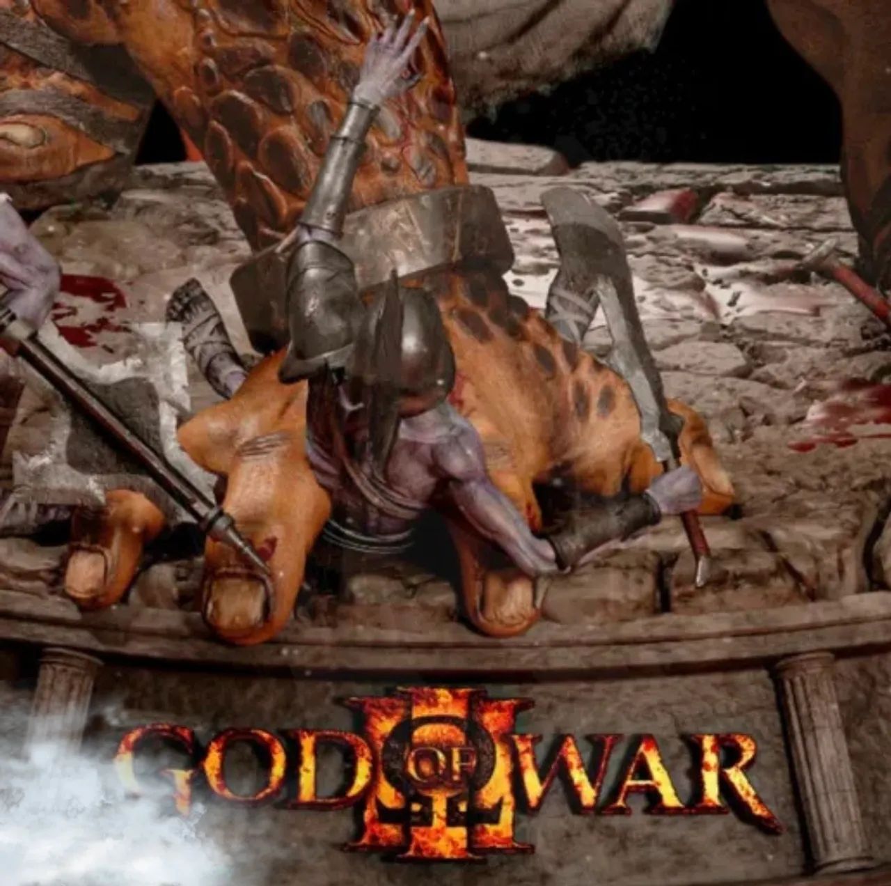 Diorama Kratos vs Ciclope colecionável com 40cm alta qualidade - Foto 3