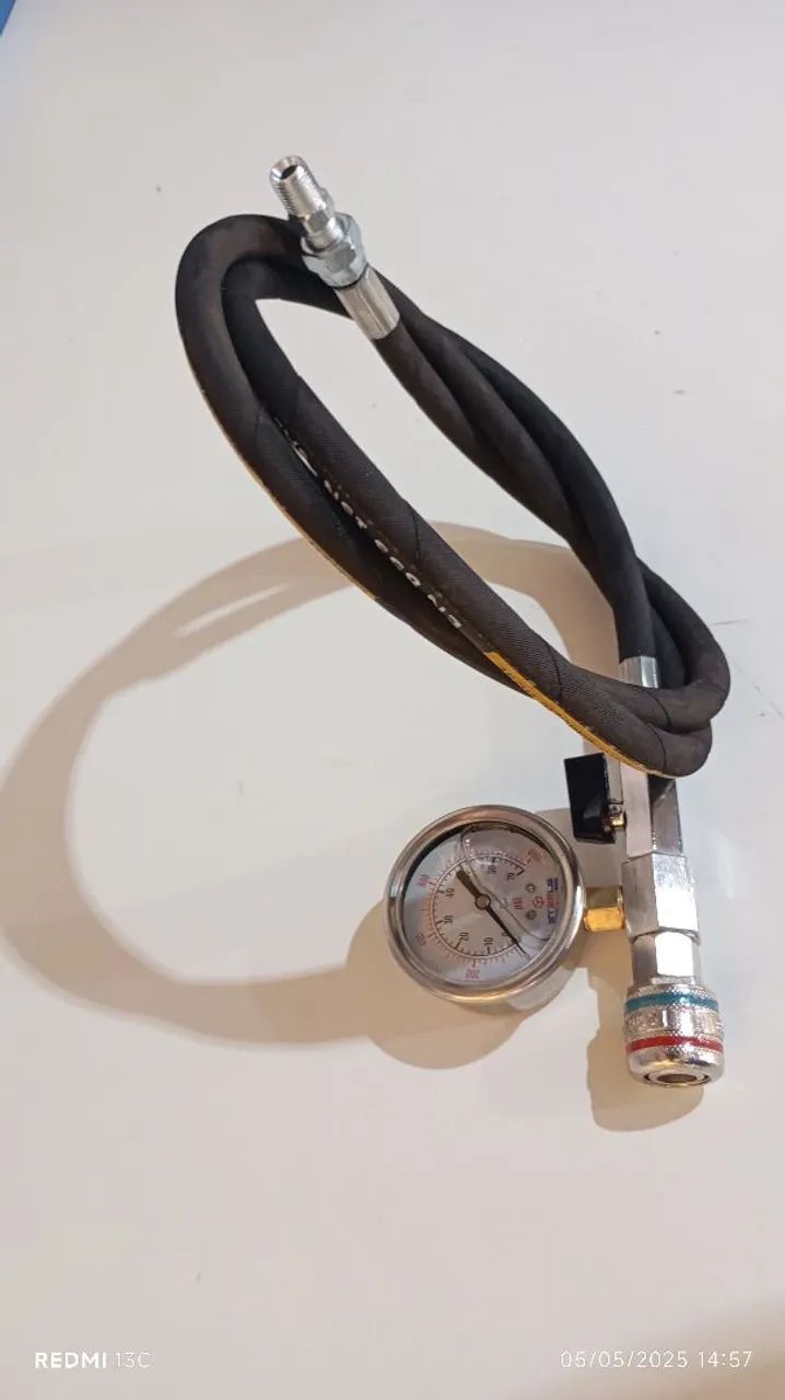 Kit nitrogênio Mangueira com manômetro bike e moto