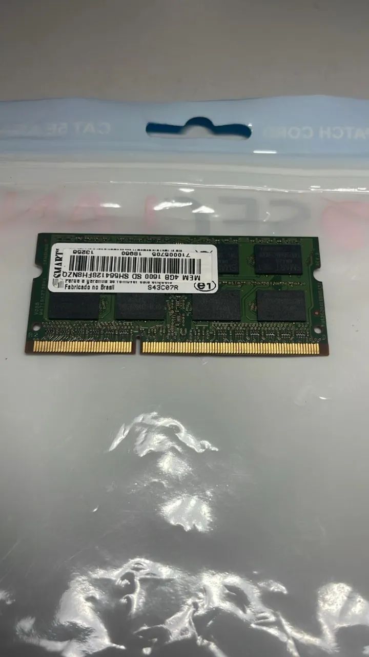 Memória RAM de Notebook- 4GB - DDR3 Marca: SMART Velocidade: 1600MHz