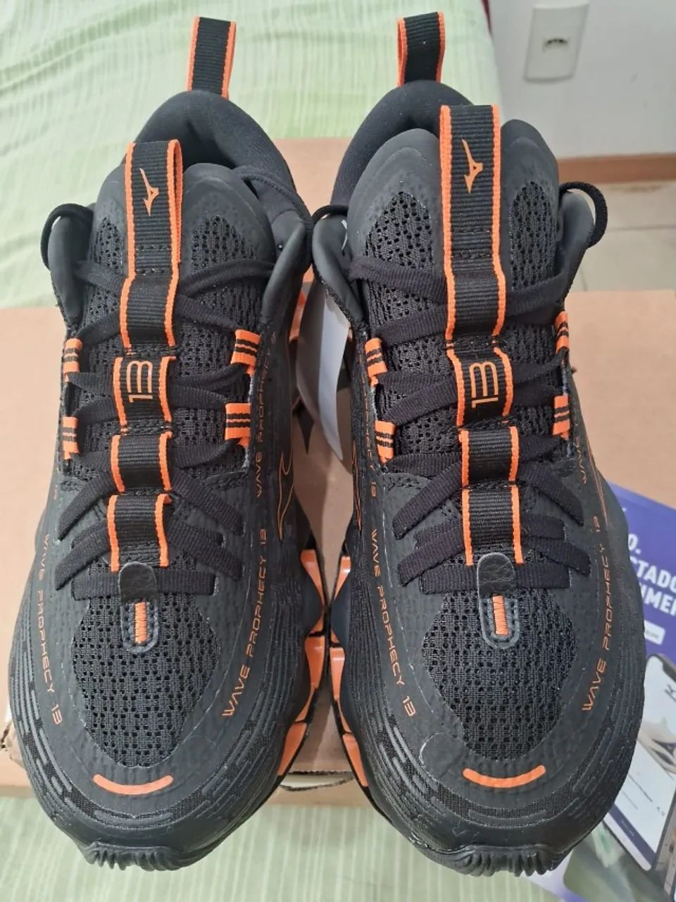BAIXOU! Mizuno Wave Prophecy 13 Preto+Laranja Número 38 NOVO ORIGINAL COMPRADO NA MIZUNO! - Foto 5