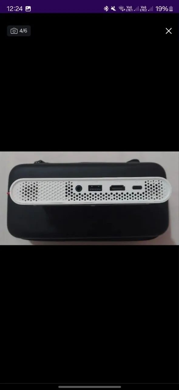 Mini Projetor Laser Portátil funciona com power bank - Foto 3