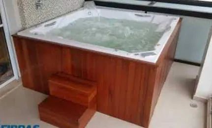 Deck de madeira pronto para Spa, Jacuzzi, banheira, ofurô, hidromassagem - Foto 3