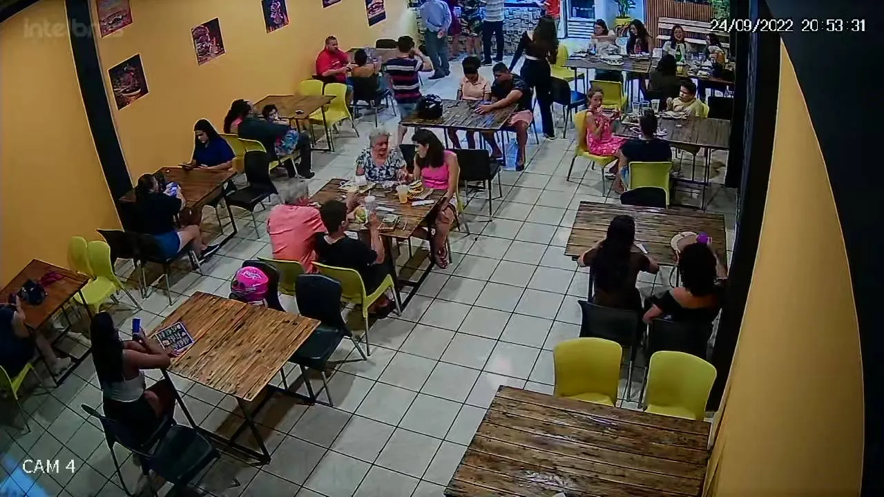 Hamburgueria em funcionamento