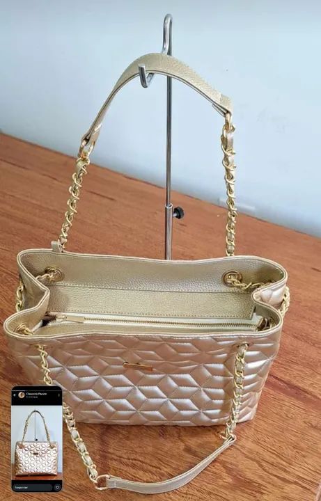 Bolsa de Ombro Dourada - Foto 2