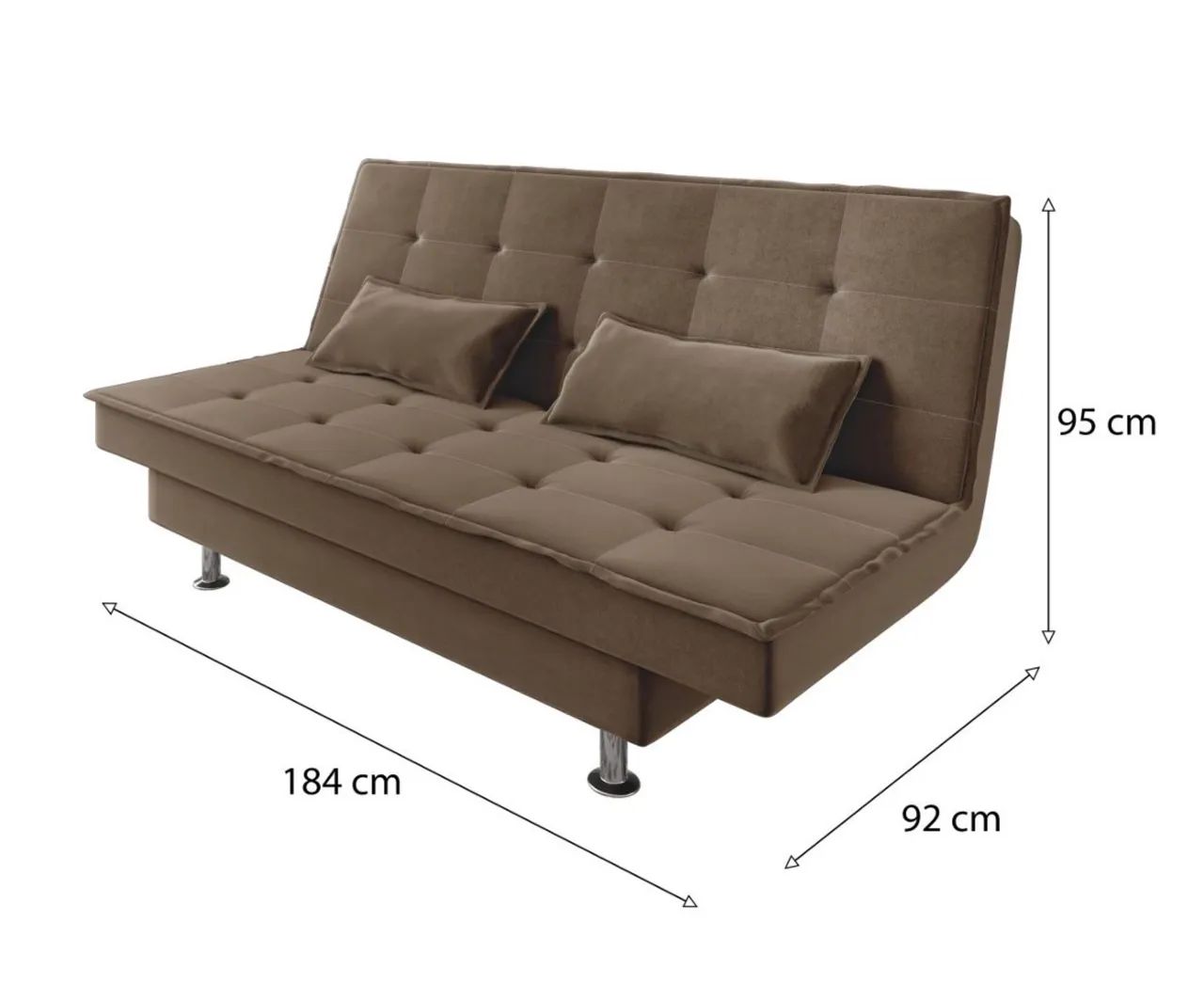 Sofá Cama Veludo Marrom NOVO ENTREGA HOJE