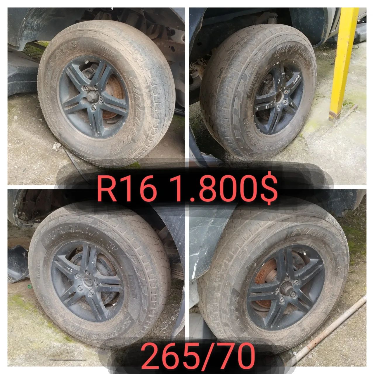 Rodas 16 polegadas com pneus 265/70 Ford Ranger 