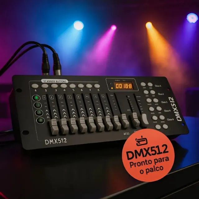 Mesa De Controle Iluminação Dmx512 Efeitos Shows Palco Dj - Foto 2