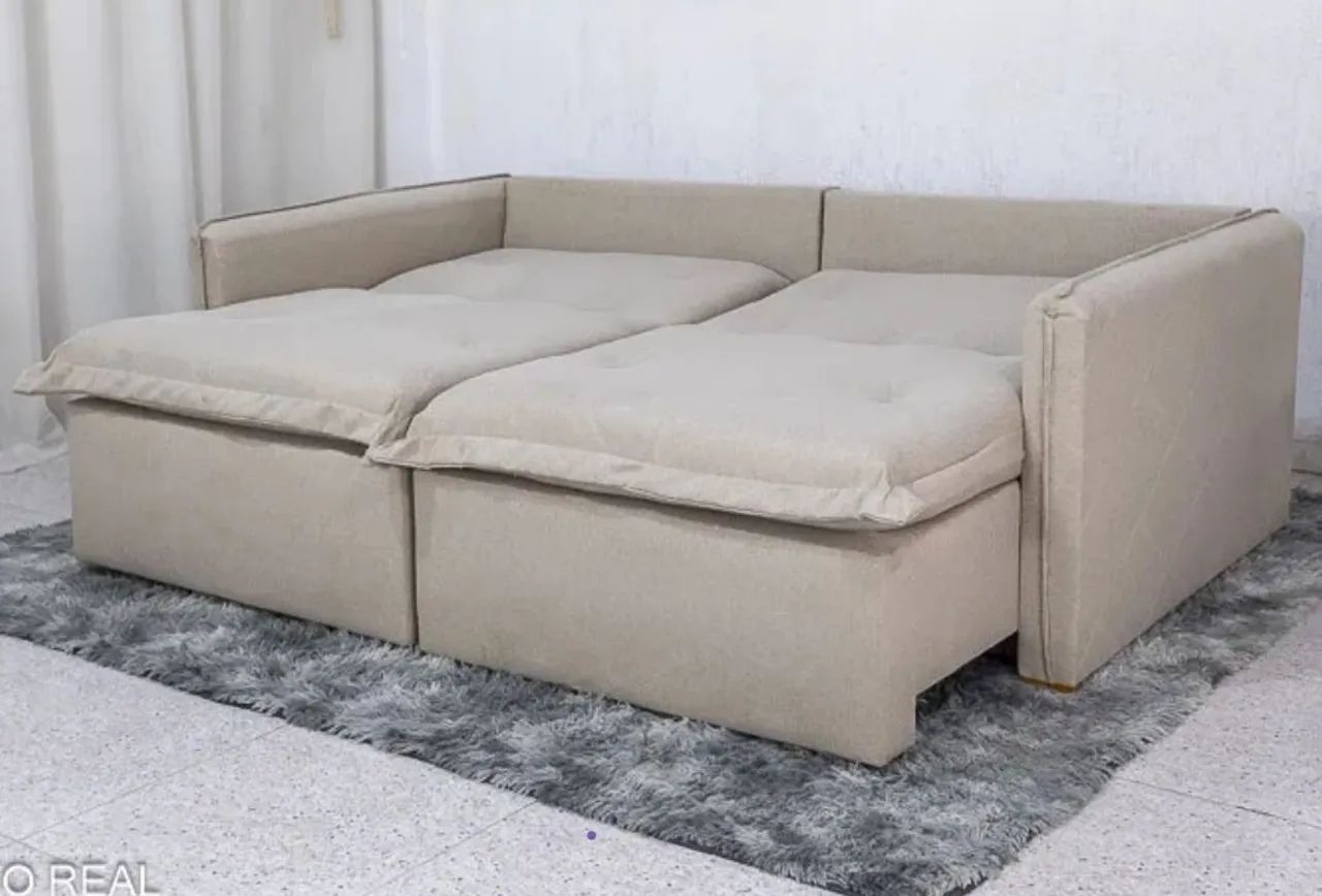 Sofá Cama Bélgica no Linho Bege 
