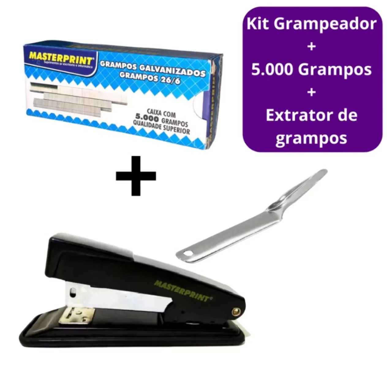 Kit Grampeador com 5.000 Grampo e Extrator