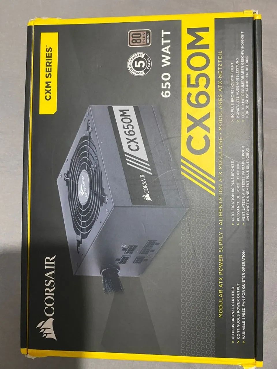 Fonte de Alimentação Corsair CX650M - 650W, Modular, 80 Plus Bronze