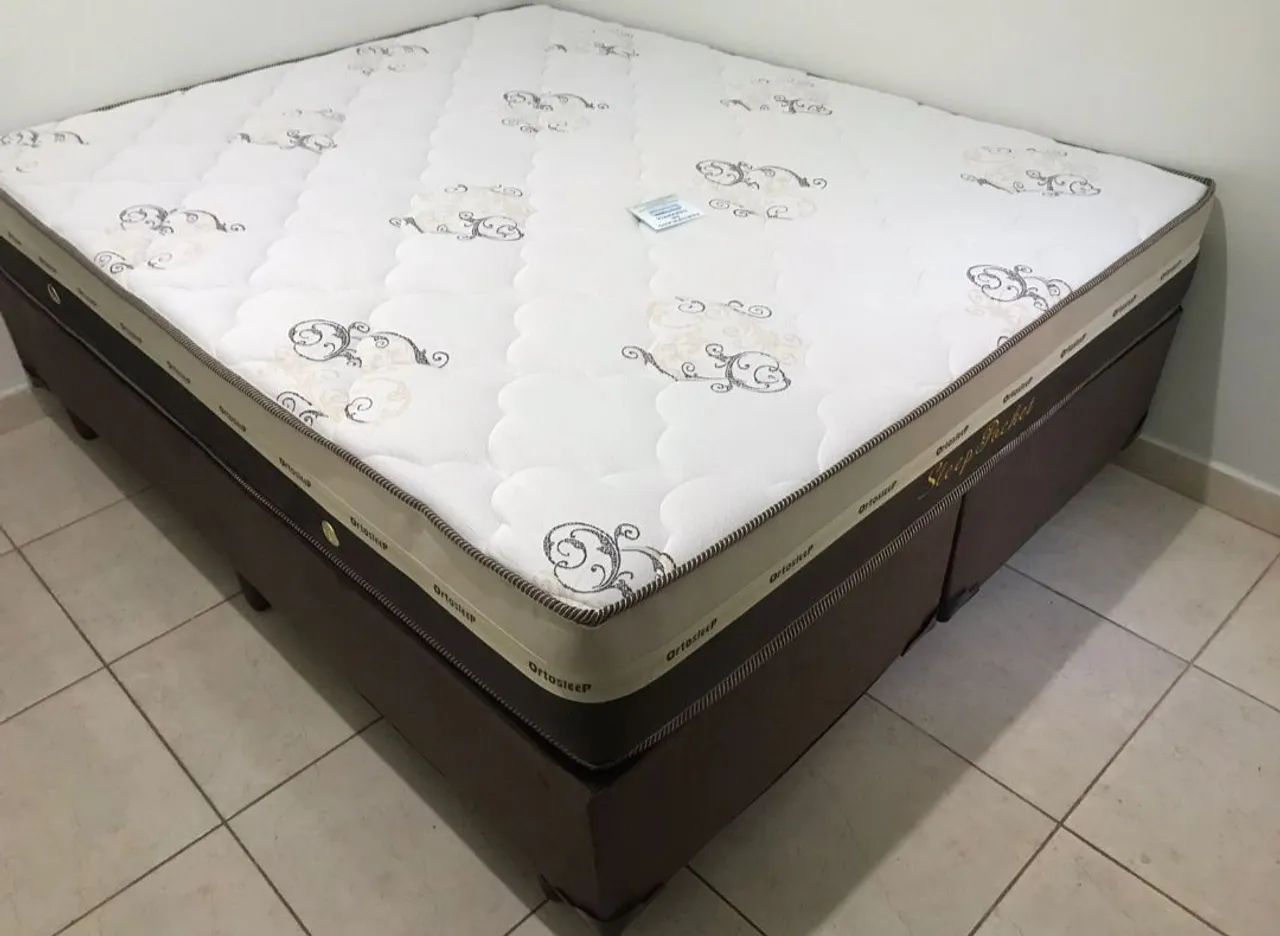 Cama Queen. Box e colchão molas ensacadas 