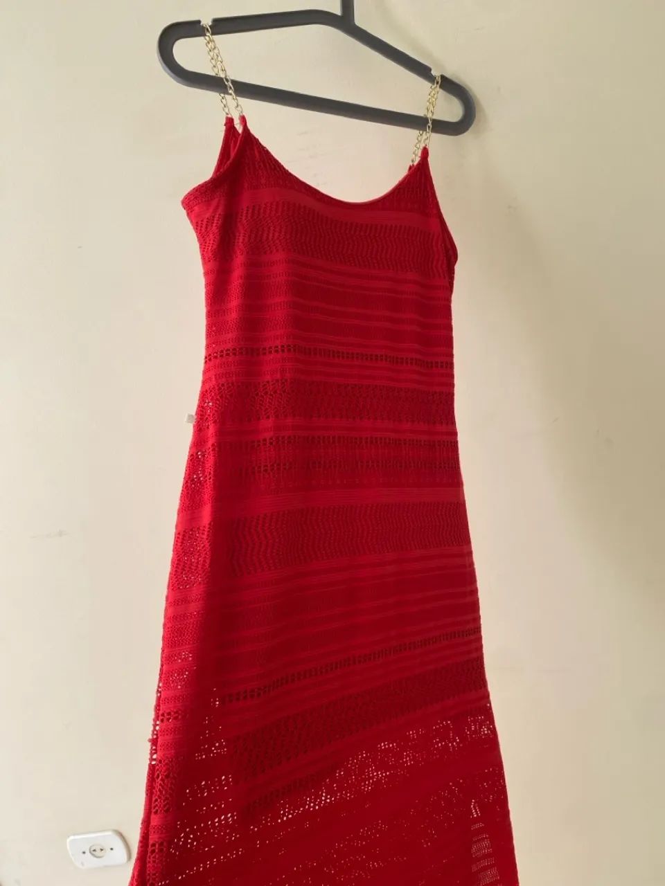Vestido Vermelho Longo de Renda - Foto 4