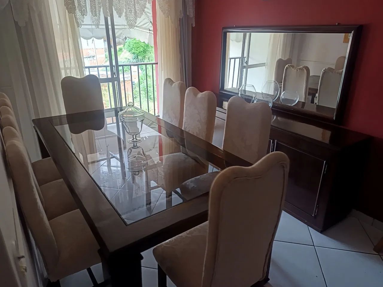 Mesa de Jantar + buffet+ espelho em madeira  - Foto 5