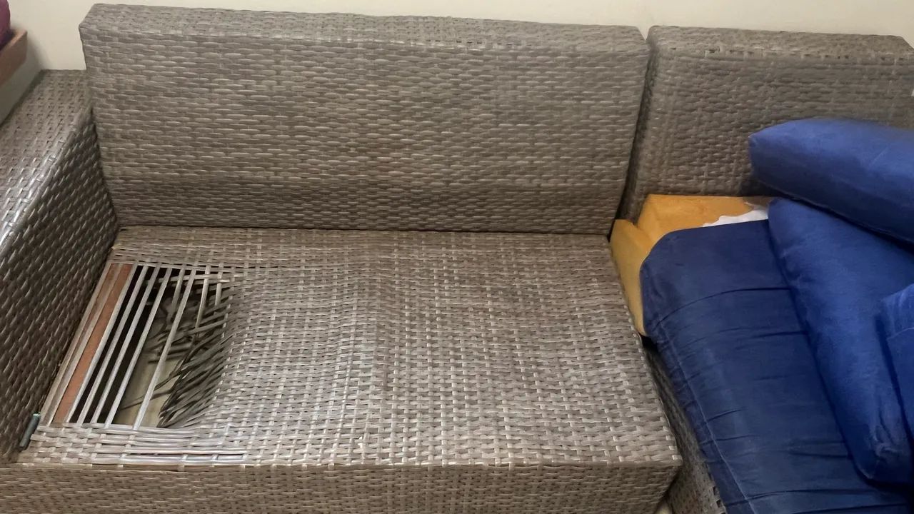 Rattan Sofa with Chaise Lounge, 3-Seater64850510662402120