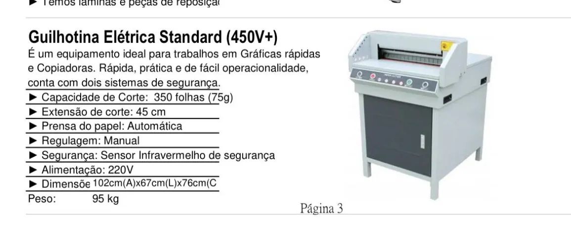 Guilhotina Elétrica Standard 450 V+ 220V - Foto 4