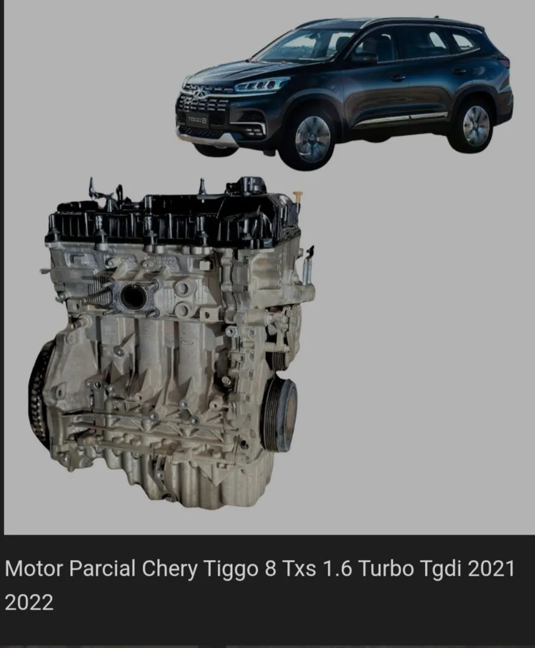 Motor Parcial Chery Tiggo 8 TXS 1.6 Turbo Tgdi 2021/2022