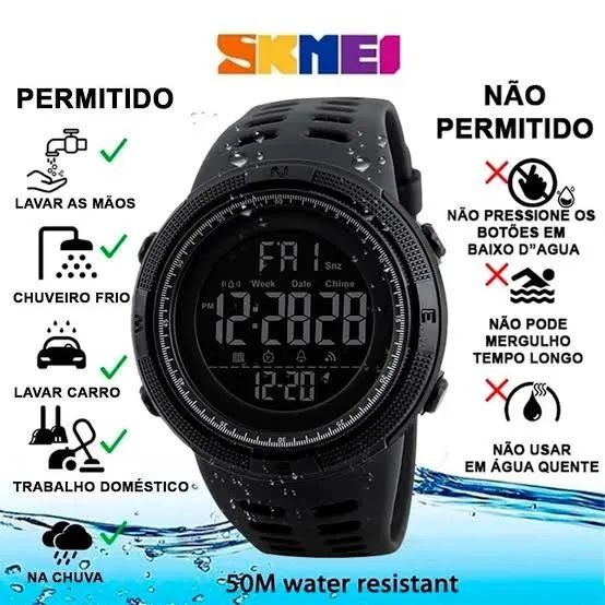 Relógio Digital Masculino Esportivo à Prova D'água - Foto 2