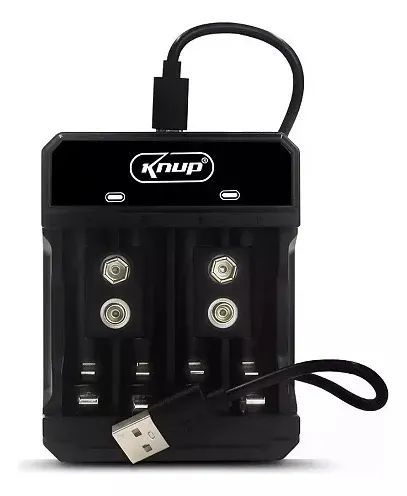 Carregador de 4 Pilhas Usb