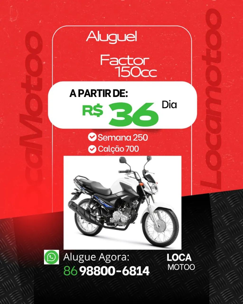 Aluguel de Moto para trabalhar 