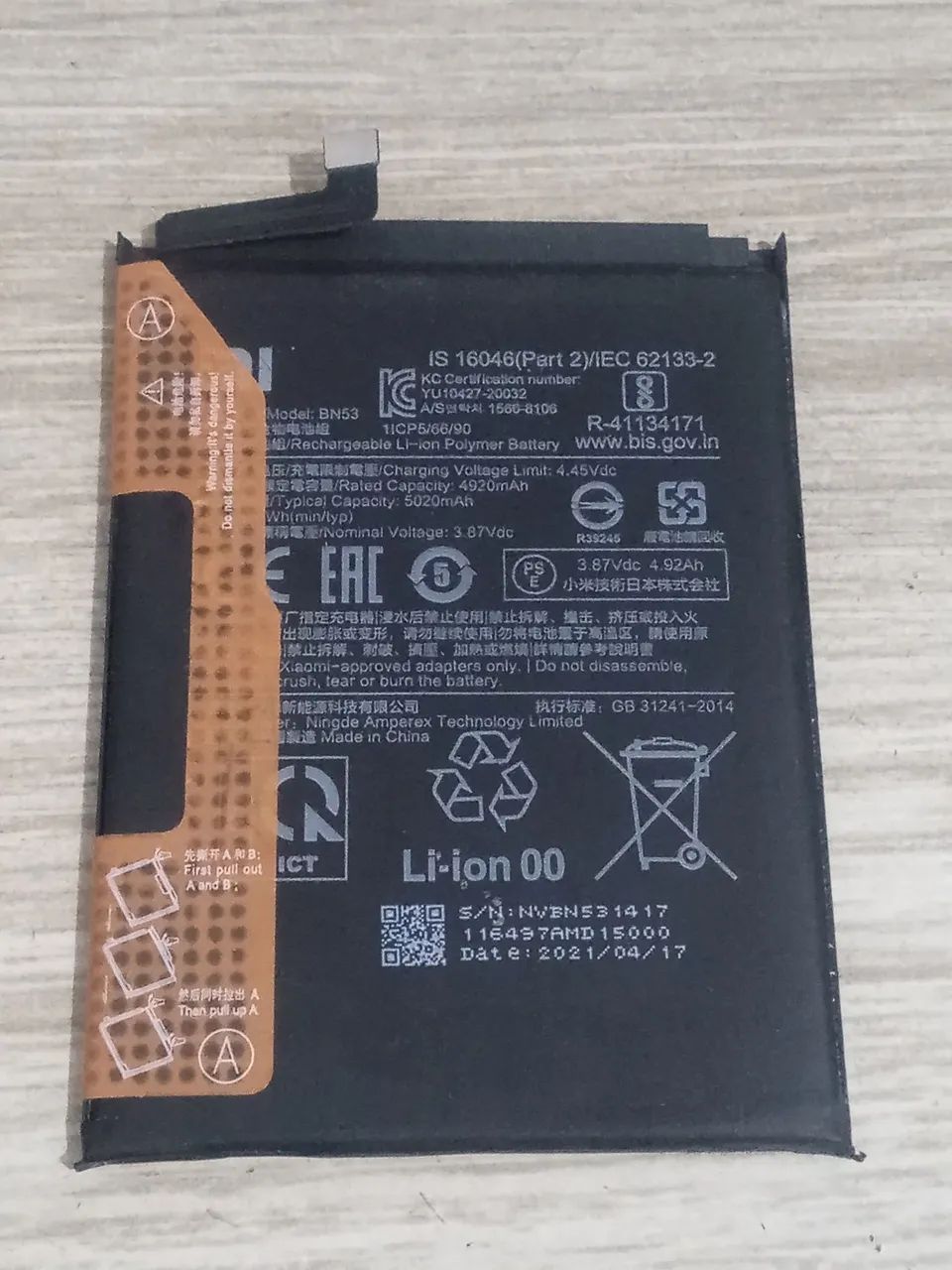 Bateria celular redimir Xiaomi note 10 pro BN53 original 