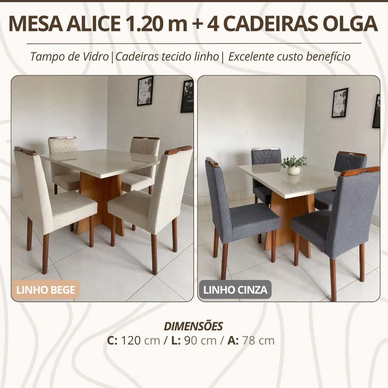 Mesa de Jantar Alice C/4 cadeiras 