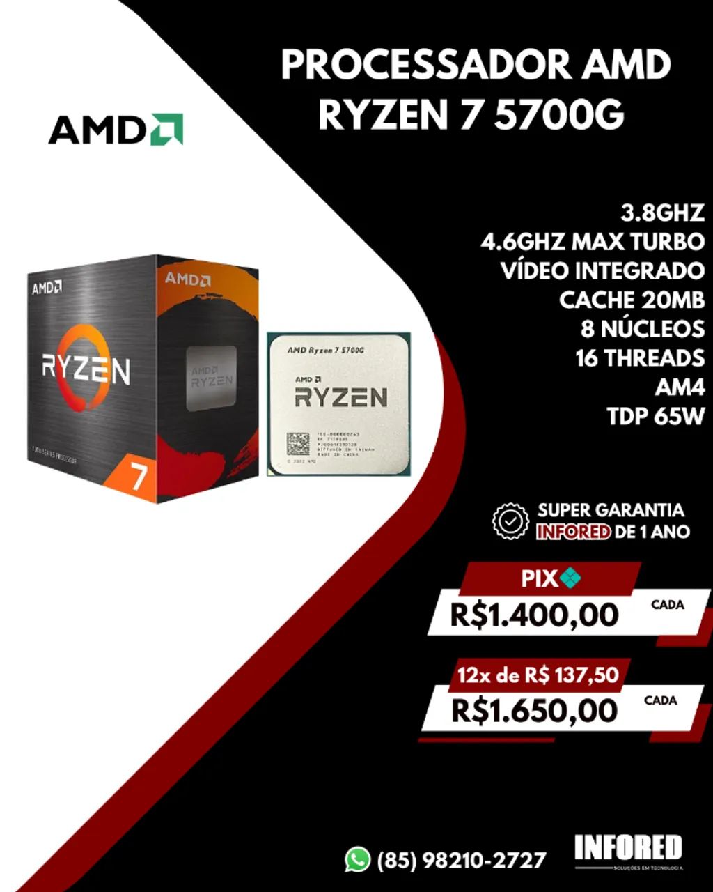 Processador AMD Ryzen 7 5700G