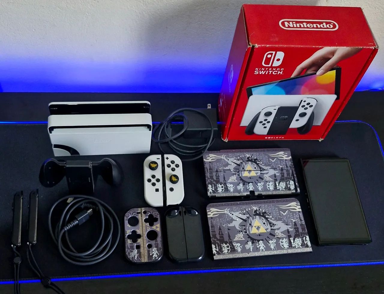 Nintendo Switch Oled 64gb e 256GB MicroSD Classe 10 e acessórios