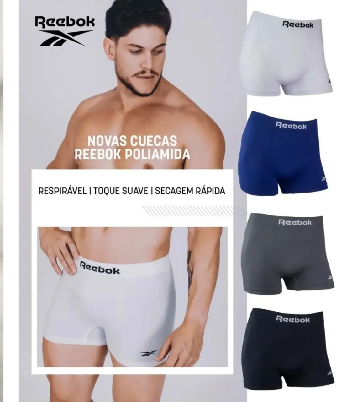 Kit 6 cuecas reebok  - Foto 3