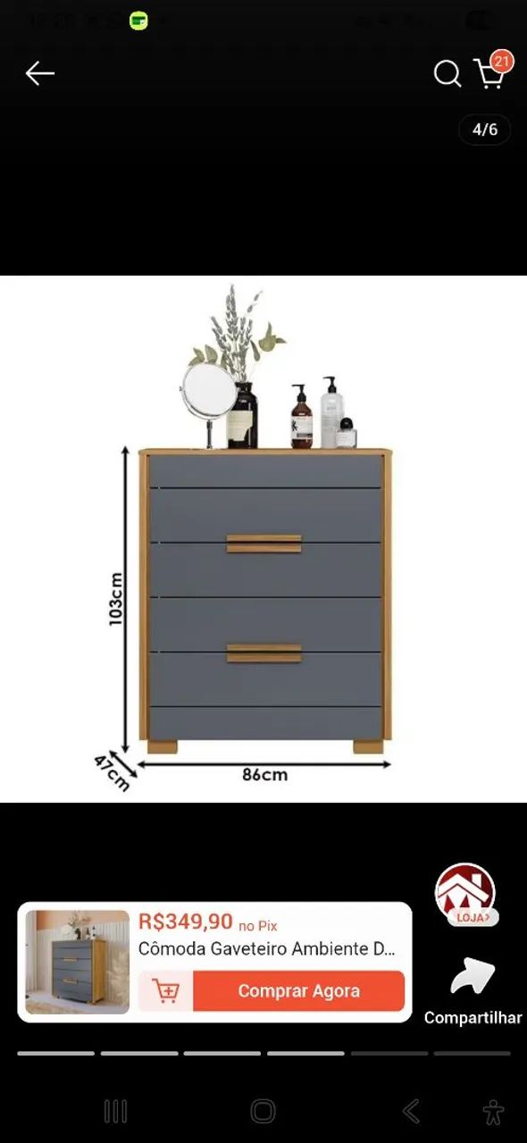 Cômoda MDF 