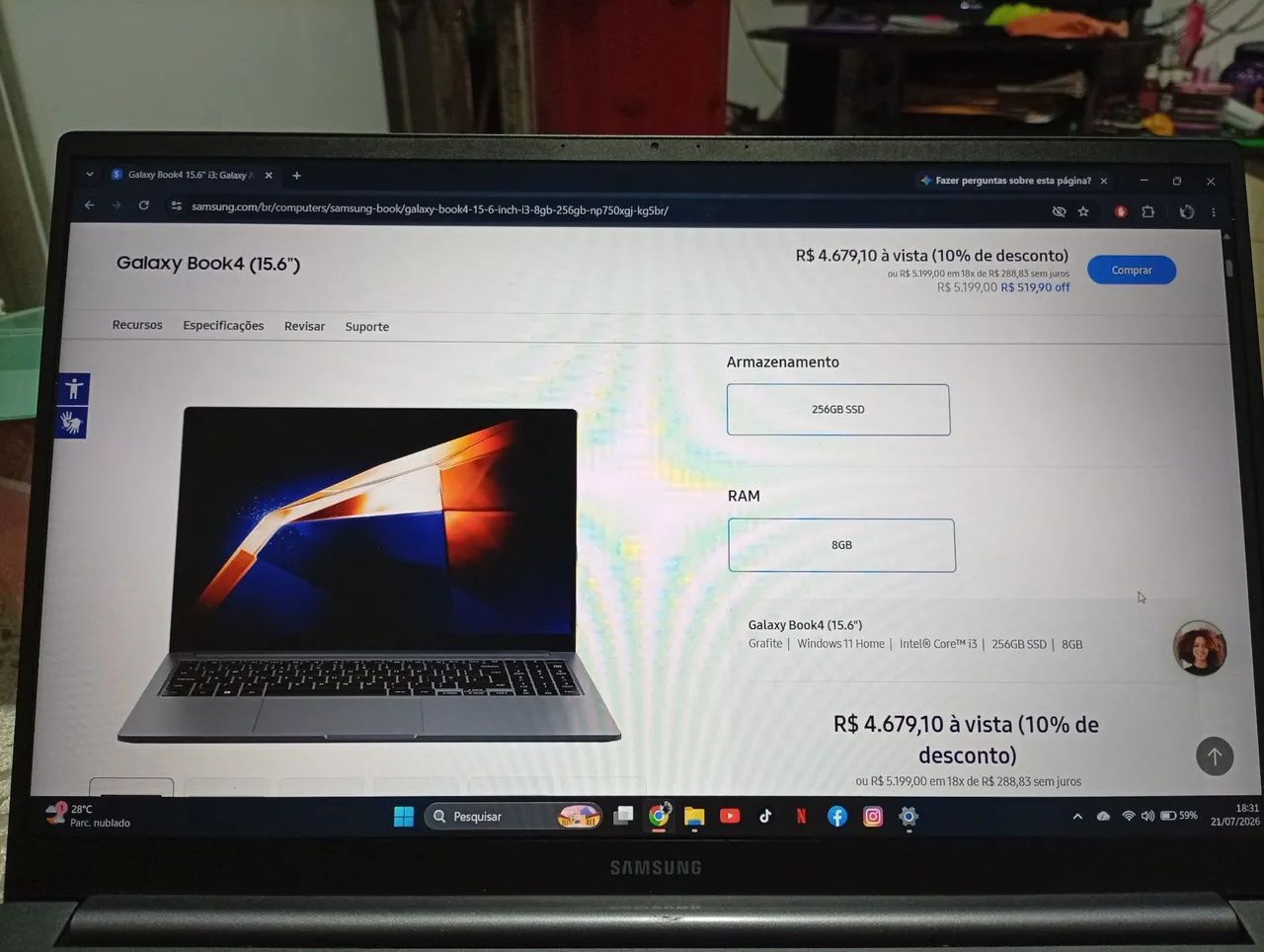 Notebook Samsung Galaxy book 4 - Foto 3