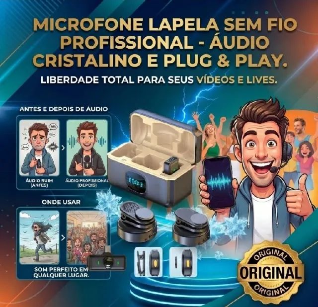 Microfone de Lapela sem fio - Foto 3