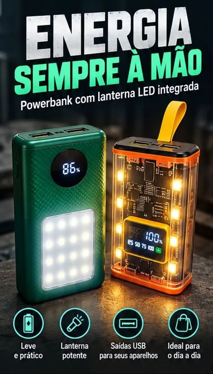 Powerbank e lanterna sob medida com diversas capacidades. - Foto 3