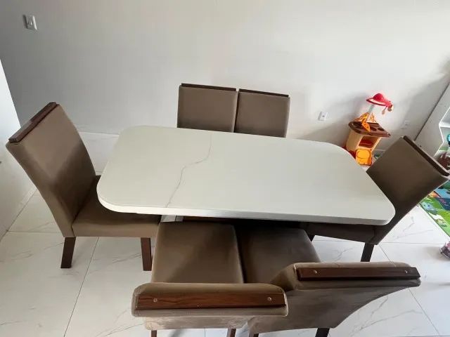 Mesa de Jantar 1,60x0,80 Tampo de Vidro