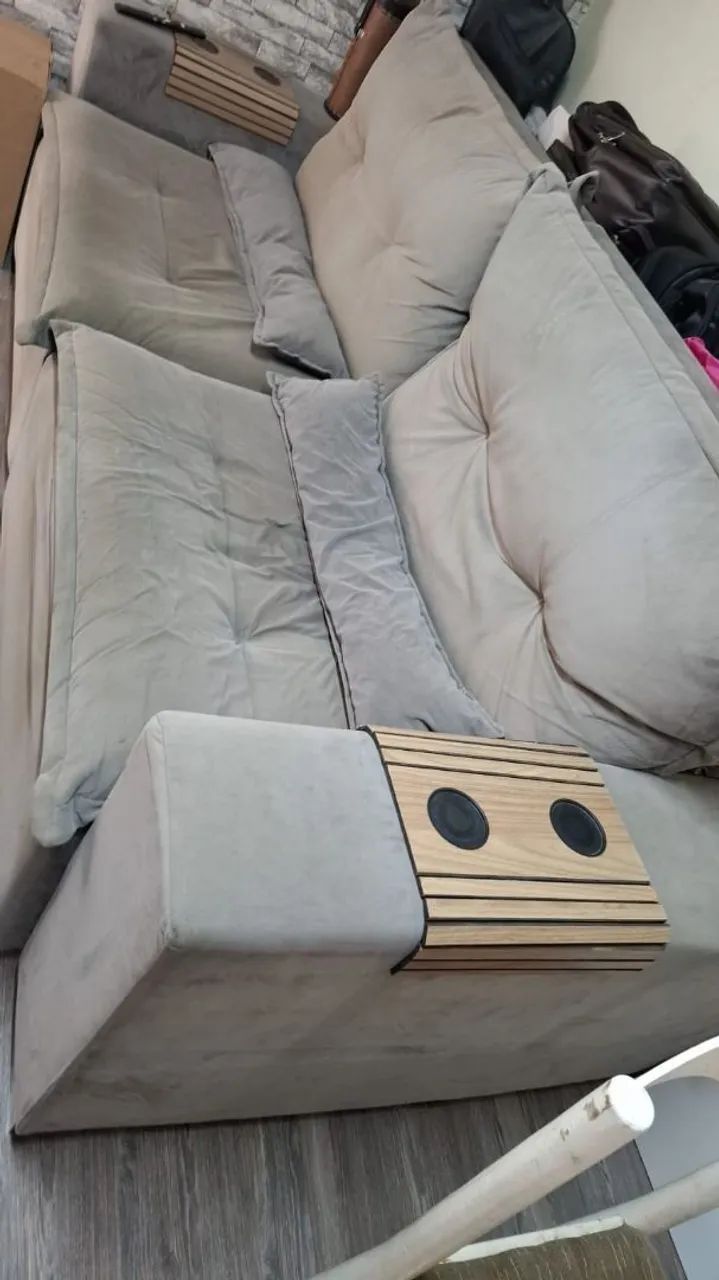 Sofa 2 lugares retrátil usado - Foto 4