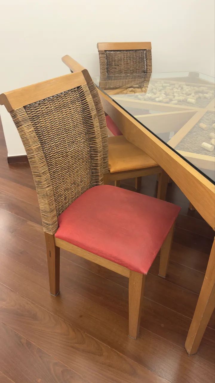 Mesa de jantar com 6 lugares - Tampo de vidro - Foto 3