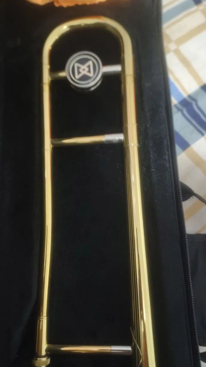 Trombone De Vara Michael Wtbm35 Bb Laqueado Com Bocal E Case Cor Dourado  - Foto 4