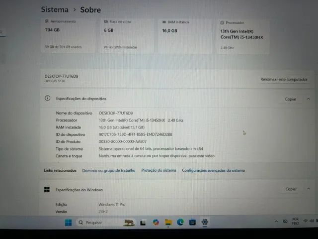 Notebook Gamer Dell G15 (5530) - Estado de Zero! - Foto 2