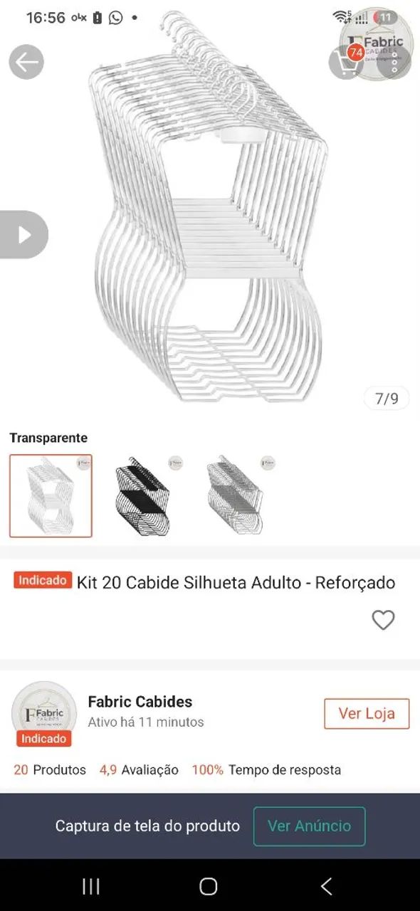 Cabide silhueta feminina 