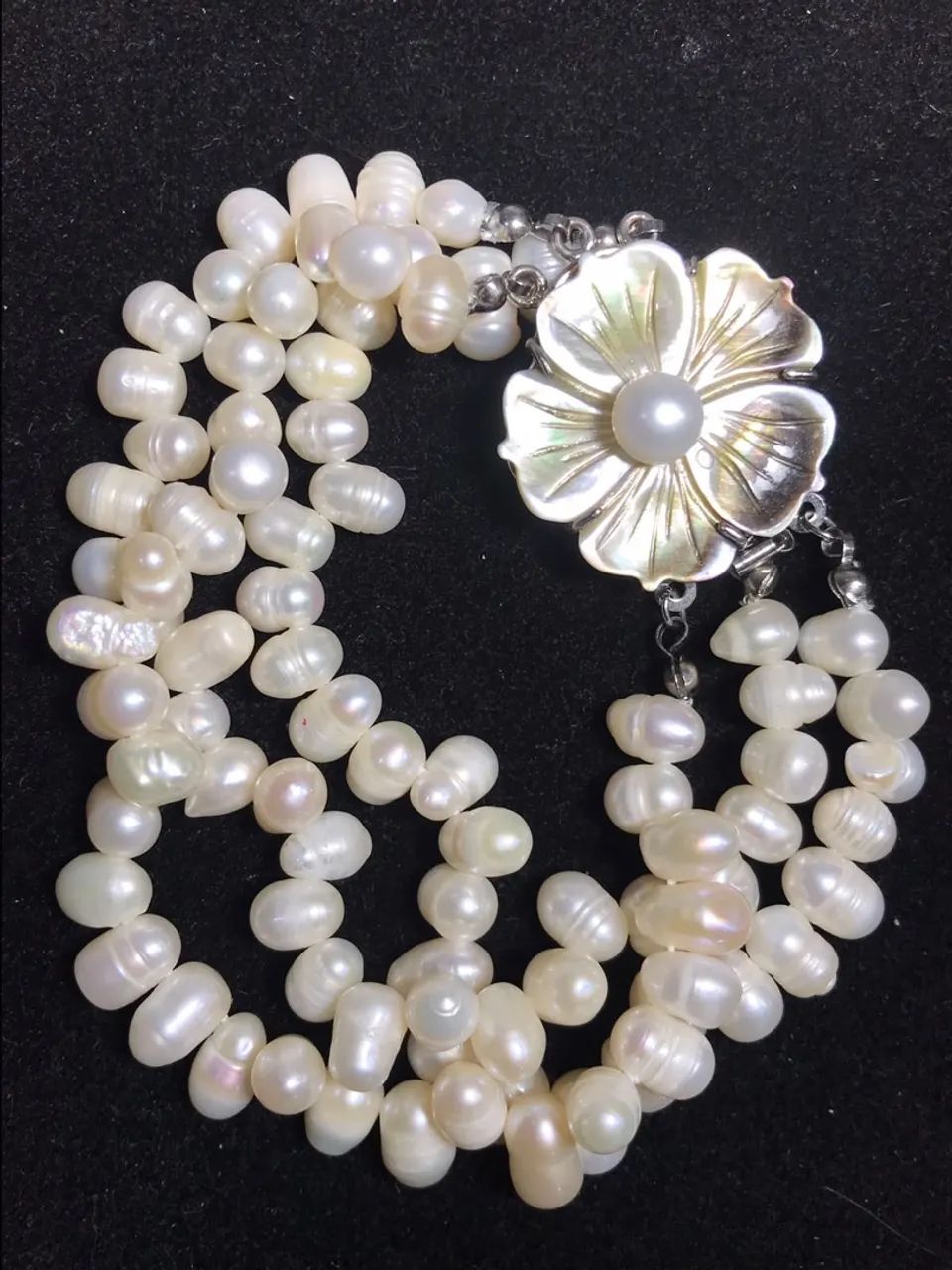 Pulseira de Pérola Fecho Flor - Foto 3