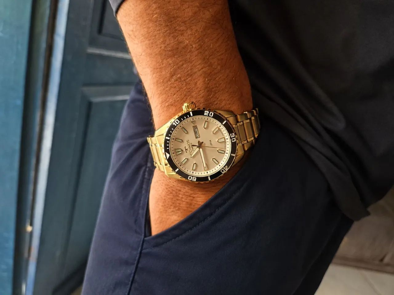 Relógio Technos Masculino Automático Dourado - 8205PG - Foto 3