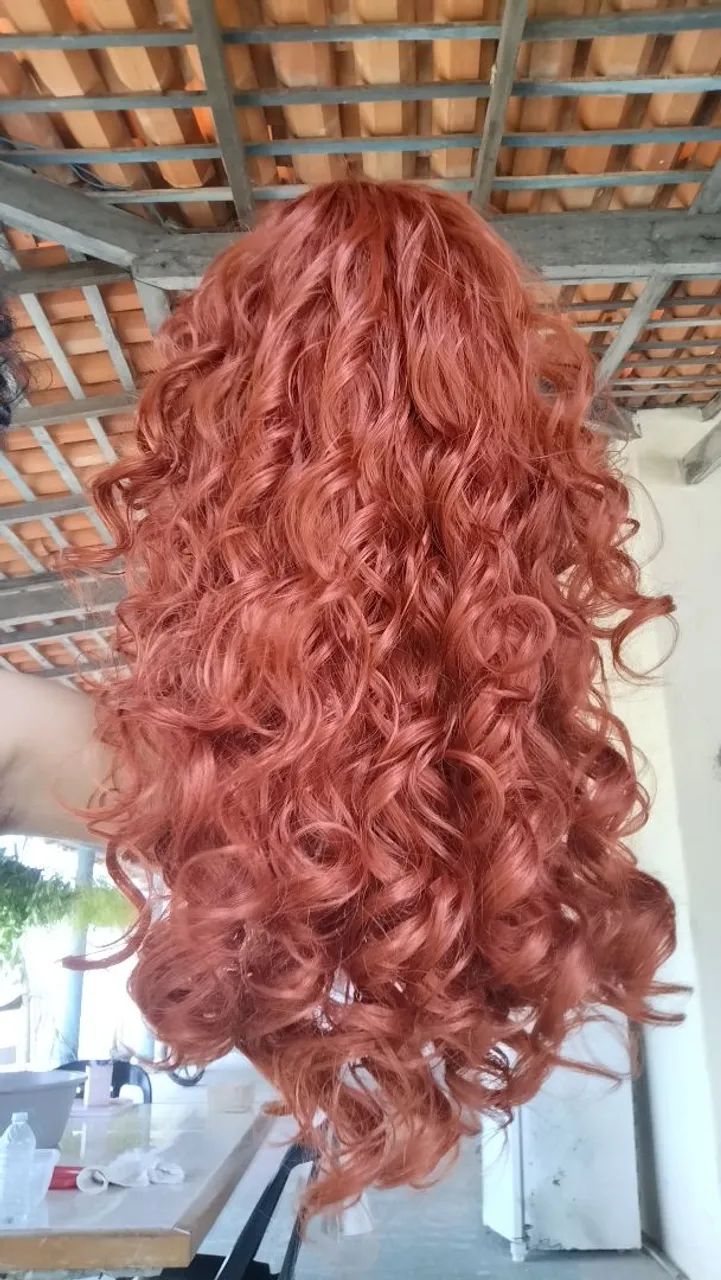 Peruca Ruiva Cacheada Longa Volumosa | Pouco Uso - Foto 2