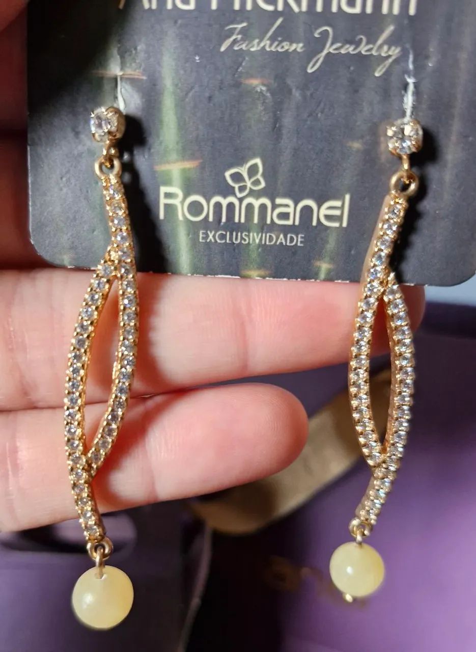 NOVA Semijoia Rommanel Brinco banhado Ouro 18k - Original - Foto 2