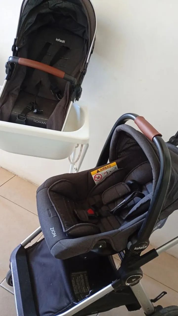 Kit: Carrinho de Bebê 2 em 1 + Bebê Conforto + Banheira com Suporte  - Foto 4