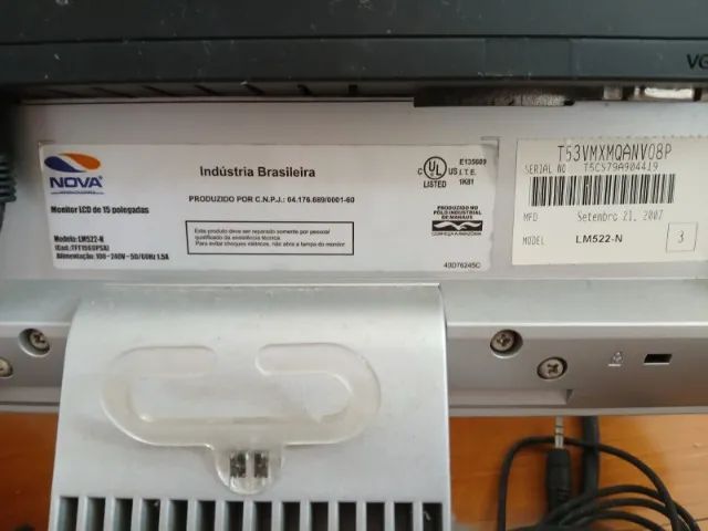 Monitor para PC, marca Nova, LCD, 15 polegadas, modelo LM522-N - Foto 3