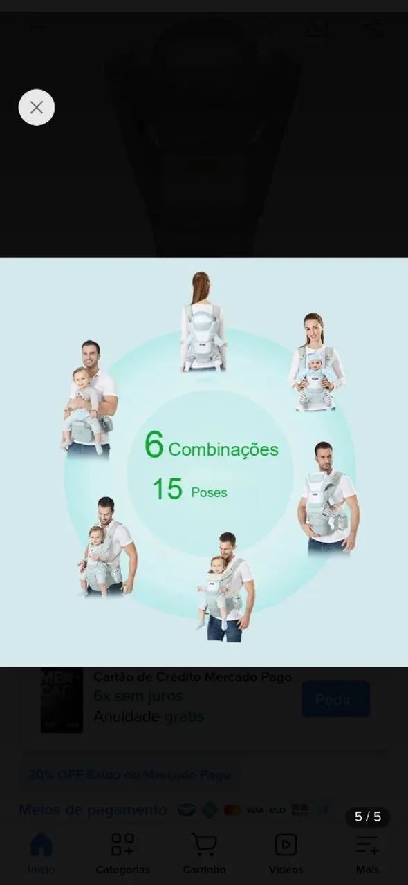 Vendo:Canguru Ergonômico para Bebê - Confortável e Ajustável - Foto 3